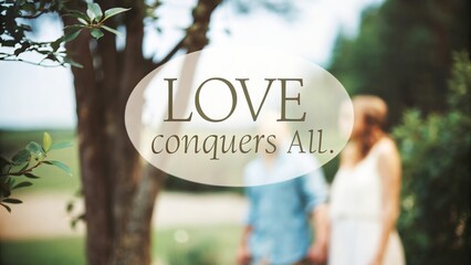 Love conquers all a heartwarming journey through nature embracing emotions in a serene landscape