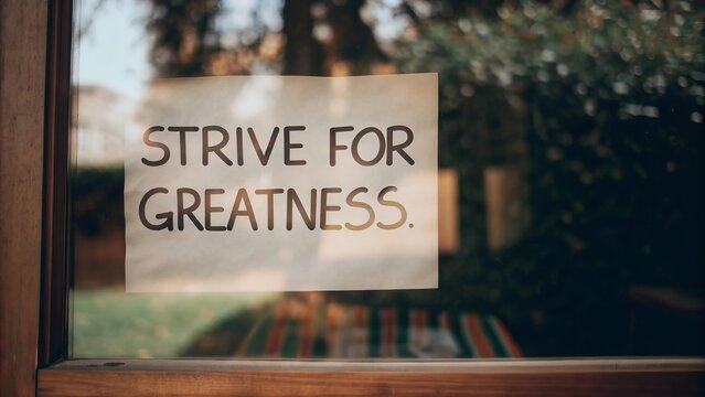 Strive for greatness inspirational messages in everyday life urban environment motivational content positive mindset