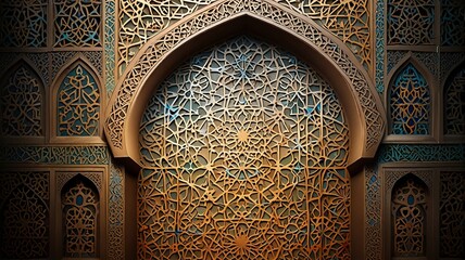 Moon and abstract luxury islamic elements background