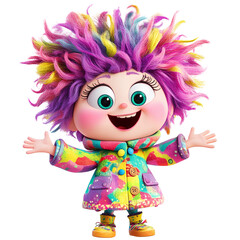 Vibrant Cartoon Character – Colorful Design for Kids and Animation Enthusiasts