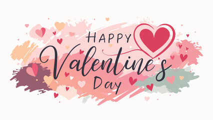 Elegant Artistic Valentines Day Banner with Beautiful Happy Valentine Day Typography Design