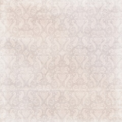 Background paper or fabric, with floral damask and baroque, seamless ornamental pattern
