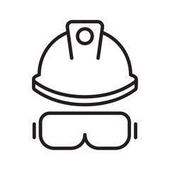 safety first icon line vector design template with trendy style