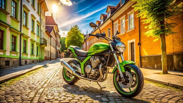 Kawasaki Z900 Motorcycle -  Candid Photo - Polish Street Scene - May 2024