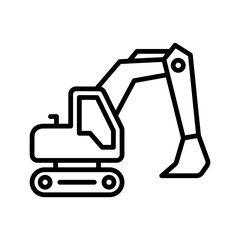 excavator vehicle icon line vector design template with trendy style