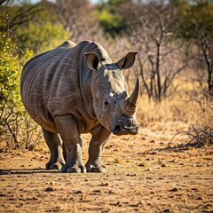 Fototapeta premium Rhinos communicate through 
