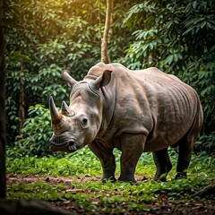 Obraz premium Rhinos communicate through 