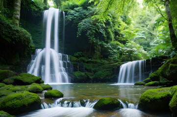 Fototapeta premium 森の中の滝