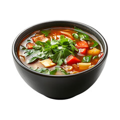 Lantern-Themed Soup Bowl with Vegetables and Meat Isolated on Transparent Background