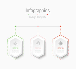 Infographic 3 options design elements for your business data. Vector Illustration.