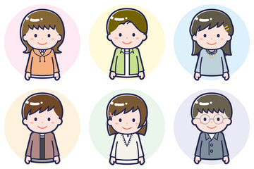 いろいろな人物セット_笑顔_10代男女