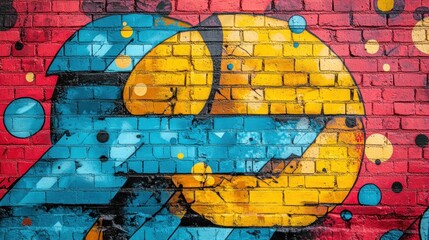 Vibrant Urban Graffiti Art on Brick Wall