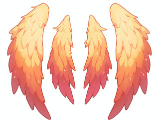 Vibrant Gradient Fantasy Wings Illustration