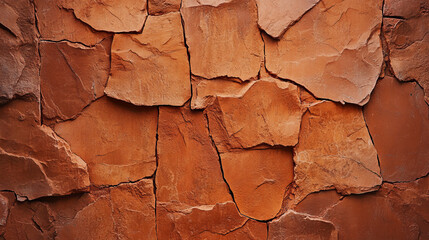 Fototapeta premium Rough red brick wall texture showcasing natural stone patterns and colors. uneven surface creates rustic and earthy feel, perfect for various design applications
