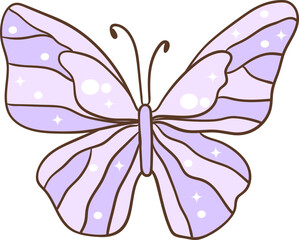 Whimsical Hand-Drawn butterfly. Vector Illustration