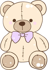 Whimsical Hand-Drawn Teddy Bear .Party Decoration. Vector Illustration