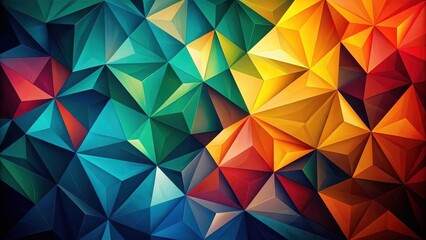 Fototapeta premium Abstract Colorful Triangular Geometric Pattern Design Featuring Vivid Hues and Dynamic Shapes