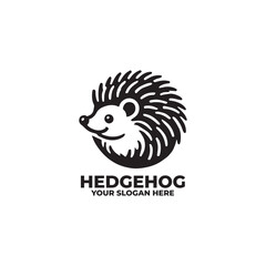 flat minimalist logo of a hedgehog © Arzhye