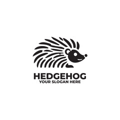 flat minimalist logo of a hedgehog