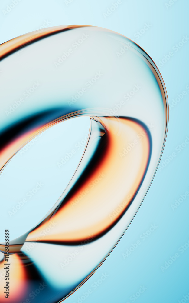 Poster abstract colorful gradient glass background with smooth transitions of color, 3d rendering.