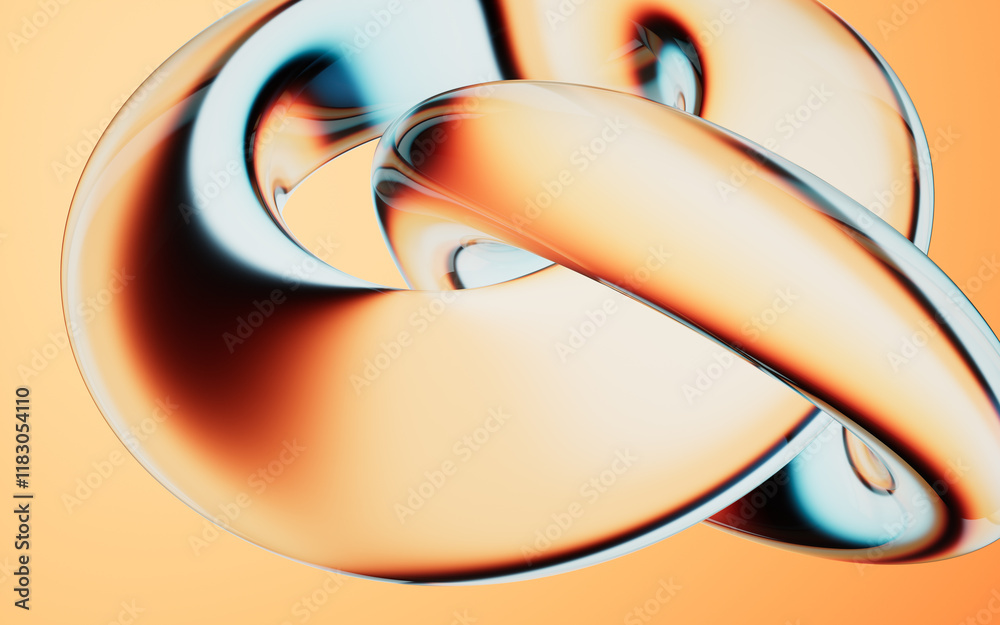 Poster abstract colorful gradient glass background with smooth transitions of color, 3d rendering.