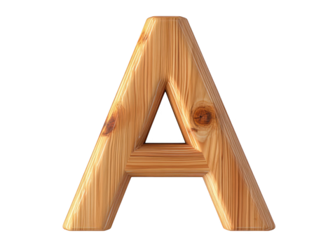 Rustic wooden alphabet letter a for craft and home decor projects 