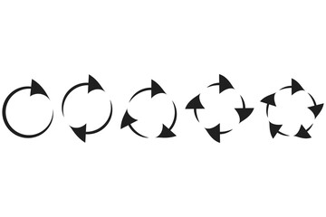 Arrow collection icon. Black directional arrows. Minimal shapes vector. Navigation pointer set. 
