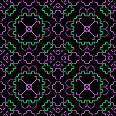 Kasuti india stitch embroidery needlework for fabric background paper wallpaper tiles seamless artwork simple geometric printed  pattern design