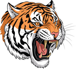 Fototapeta premium Roaring Fury: A Collection of Tiger Mascot and Emblem Vector Illustrations