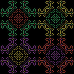 Kasuti india stitch embroidery needlework for fabric background paper wallpaper tiles seamless artwork simple geometric printed  pattern design