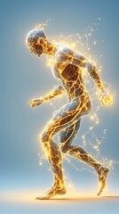 A futuristic digital silhouette of artificial intelligence technologie, Futuristic Digital Silhouette of an Artificial Figure