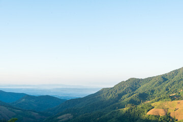 landscape in the mountains  in Sakat, Pua District, Nan, Thailand