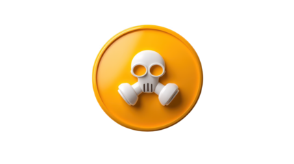 Striking yellow round button with a generic male silhouette icon for user profile