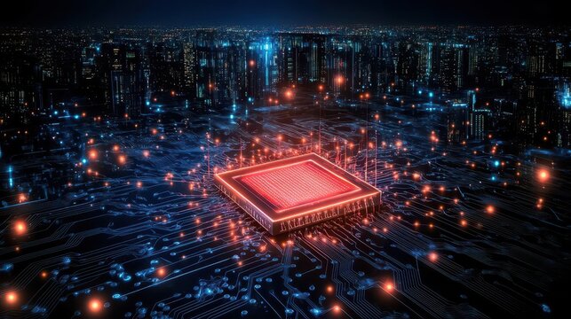 neural processing units, Realistic Photo, copy space for text