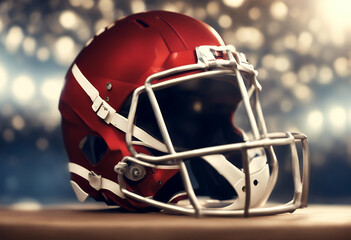 Fototapeta premium american background football lmet mask play player object tournament winner equipment sport protection lightning field stadium thunder explosion