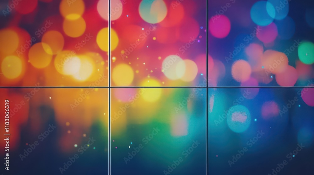 Poster Vibrant Colorful Background Featuring Numerous Twinkling Lights Creating a Festive and Joyful Atmosphere Perfect for Celebrations and Events