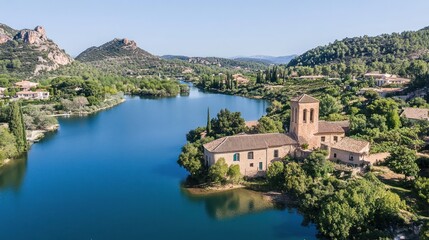 Fototapeta premium Aerial view of vineyards supplying grapes for wine production 