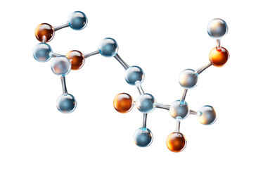 Obraz premium Molecule with biological and chemical concept, 3d rendering.