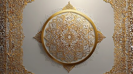 Moon and abstract luxury islamic elements background