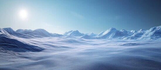 Obraz premium Sunlit snowy mountain range landscape.