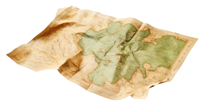PNG Map crumpled diaper paper.