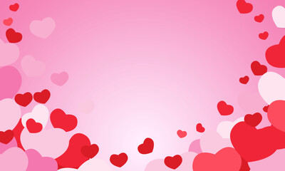 Happy Valentine's day card hearts vector background