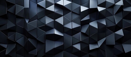 Obraz premium Abstract dark gray triangular geometric background.