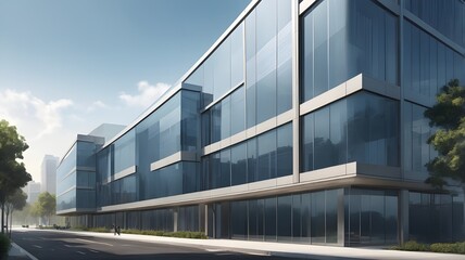 Fototapeta premium A modern architectural digest building, a Best design for a shopping mall and an admin block of a company 