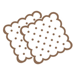 Biscuit icon vector, cookie vector icon in outline style illustration isolated on white background.