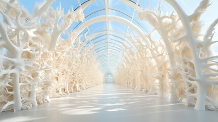 Innovative art installation contemporary gallery sculpture exhibit modern environment wide angle creative expression