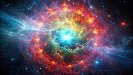 Cosmic Nebula A vibrant explosion of stellar energy and celestial dust in a breathtaking display of interstellar colors