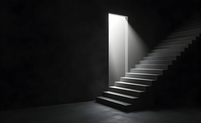 Illuminated Path: A Staircase Leading to Light
