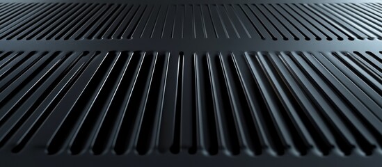 Abstract dark grey metal surface with parallel grooves.