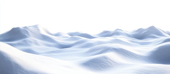 Fototapeta premium Smooth, undulating snow drifts against a bright white background.